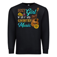 Black just a girl who loves country music Premium Sweatshirt - texasbilliewilder