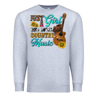 Heather Grey just a girl who loves country music Premium Sweatshirt - texasbilliewilder