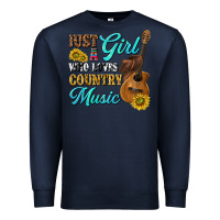 Navy just a girl who loves country music Premium Sweatshirt - texasbilliewilder