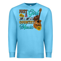 Ocean Blue just a girl who loves country music Premium Sweatshirt - texasbilliewilder