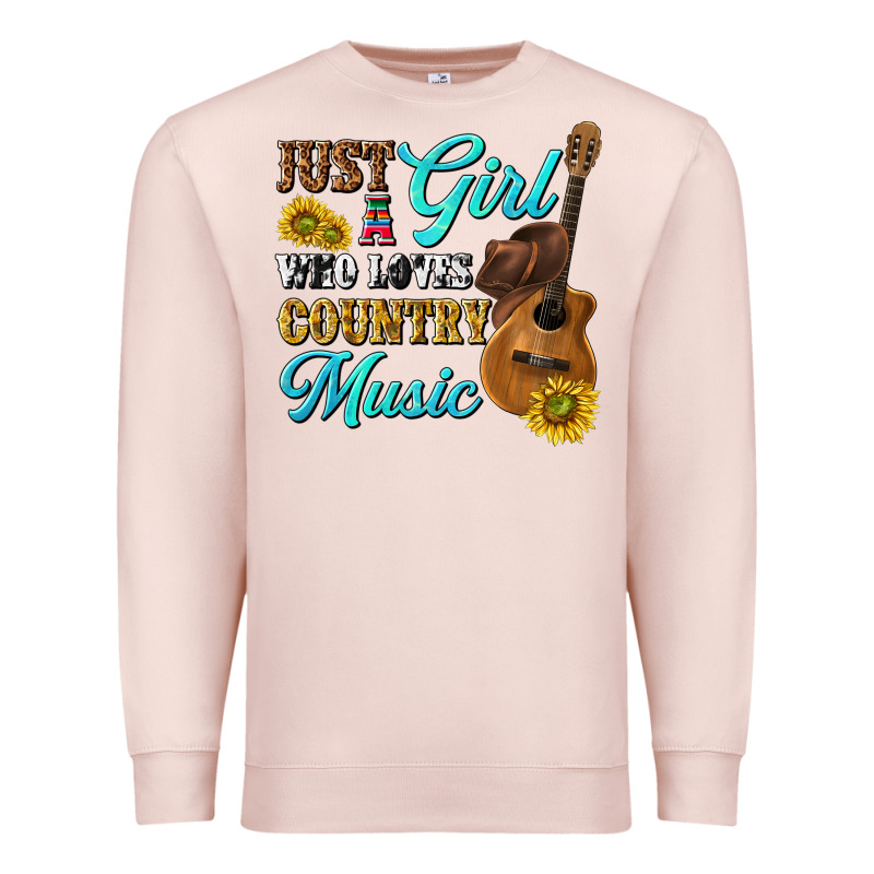 Just A Girl Who Loves Country Music Premium Sweatshirt by texasbilliewilder | Teevron