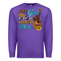Purple just a girl who loves country music Premium Sweatshirt - texasbilliewilder