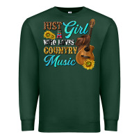 Sports Green just a girl who loves country music Premium Sweatshirt - texasbilliewilder