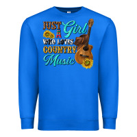 True Royal just a girl who loves country music Premium Sweatshirt - texasbilliewilder