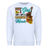 White just a girl who loves country music Premium Sweatshirt - texasbilliewilder
