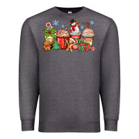 Charcoal Heather christmas coffee cups Premium Sweatshirt - Zillion Design Studio