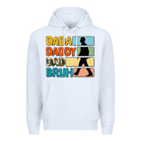 White dada daddy dad bruh Premium Hoodie - AdoDesignShop