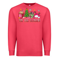 Cardinal 'tis the season pink christmas Premium Sweatshirt - Zillion Design Studio