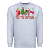 Heather Grey 'tis the season pink christmas Premium Sweatshirt - Zillion Design Studio