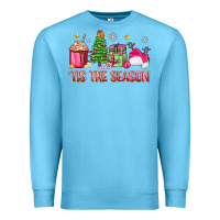 Ocean Blue 'tis the season pink christmas Premium Sweatshirt - Zillion Design Studio