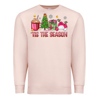 Pale Pink 'tis the season pink christmas Premium Sweatshirt - Zillion Design Studio