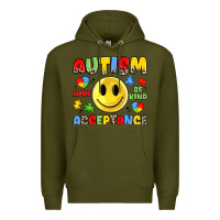 Army Green autism acceptance Premium Hoodie - JahusDesignShop