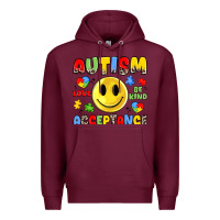 Burgundy autism acceptance Premium Hoodie - JahusDesignShop