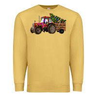 Antique Gold Christmas Farm Tractor Premium Sweatshirt - RanaPortraitStore