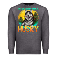 Charcoal Heather life is better with a husky Premium Sweatshirt - texasbilliewilder