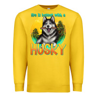 Lemon life is better with a husky Premium Sweatshirt - texasbilliewilder