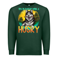 Sports Green life is better with a husky Premium Sweatshirt - texasbilliewilder