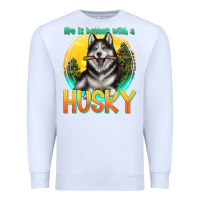 White life is better with a husky Premium Sweatshirt - texasbilliewilder