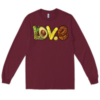 Burgundy love avocado Long Sleeve Tee - BarkalooDesign