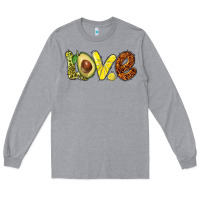 Heather Grey love avocado Long Sleeve Tee - BarkalooDesign