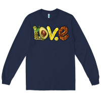 Navy love avocado Long Sleeve Tee - BarkalooDesign