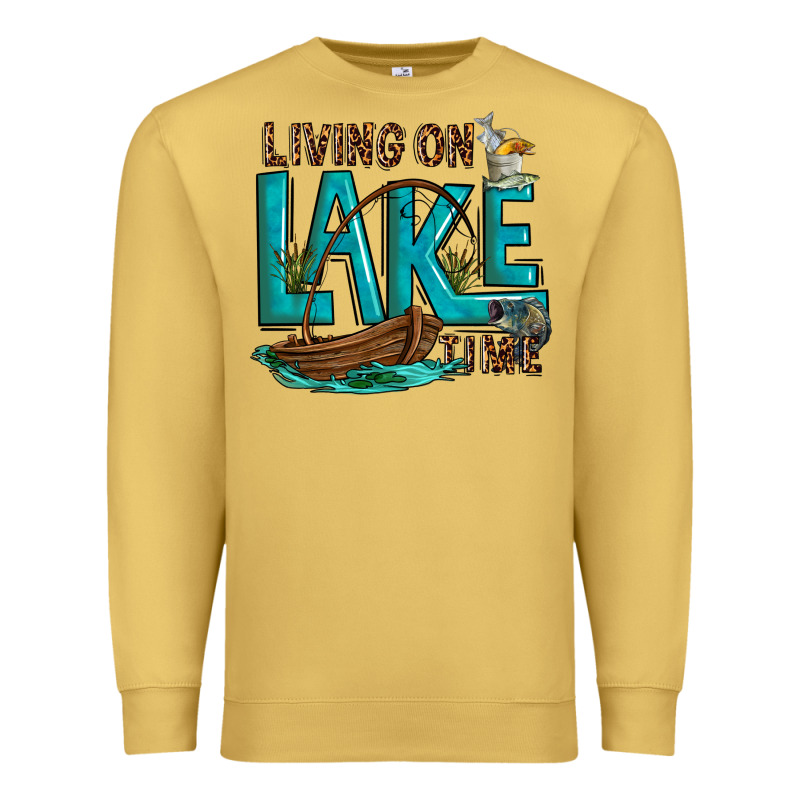 Living On Lake Time Premium Sweatshirt by texasbilliewilder | Teevron