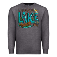 Charcoal Heather living on lake time Premium Sweatshirt - texasbilliewilder