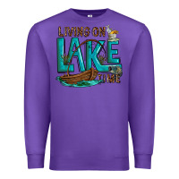 Purple living on lake time Premium Sweatshirt - texasbilliewilder