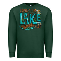 Sports Green living on lake time Premium Sweatshirt - texasbilliewilder
