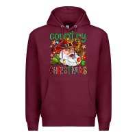 Burgundy Country Christmas Premium Hoodie - BundleAndBundleShop