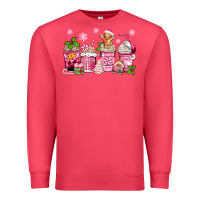 Cardinal pink christmas coffee cups Premium Sweatshirt - Zillion Design Studio