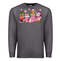 Charcoal Heather pink christmas coffee cups Premium Sweatshirt - Zillion Design Studio
