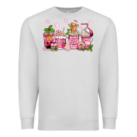 Dove Grey pink christmas coffee cups Premium Sweatshirt - Zillion Design Studio