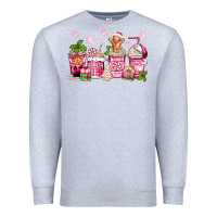 Heather Grey pink christmas coffee cups Premium Sweatshirt - Zillion Design Studio