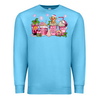 Ocean Blue pink christmas coffee cups Premium Sweatshirt - Zillion Design Studio