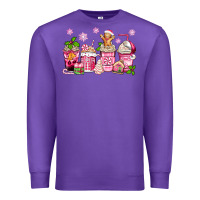Purple pink christmas coffee cups Premium Sweatshirt - Zillion Design Studio