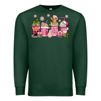 Pink Christmas Coffee Cups Premium Sweatshirt | Teevron