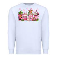 White pink christmas coffee cups Premium Sweatshirt - Zillion Design Studio