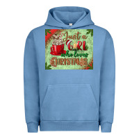 Pigment Pebble Blue just a girl who loves christmas mousepad Urban Hoodie - BundleAndBundleShop