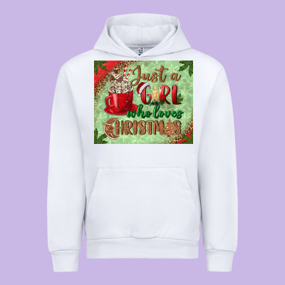 Just A Girl Who Loves Christmas Mousepad Urban Hoodie Designed By Bundleandbundleshop