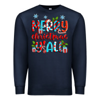 Navy merry christmas y'all Premium Sweatshirt - Zillion Design Studio