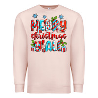 Pale Pink merry christmas y'all Premium Sweatshirt - Zillion Design Studio