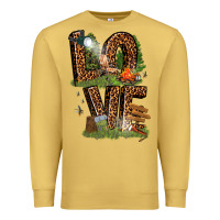 Antique Gold love camping Premium Sweatshirt - texasbilliewilder