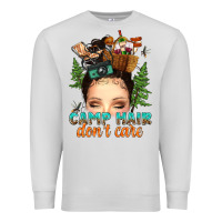 Dove Grey messy bun camp hair dont care Premium Sweatshirt - texasbilliewilder