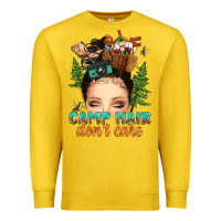 Lemon messy bun camp hair dont care Premium Sweatshirt - texasbilliewilder