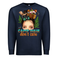 Navy messy bun camp hair dont care Premium Sweatshirt - texasbilliewilder