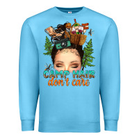 Ocean Blue messy bun camp hair dont care Premium Sweatshirt - texasbilliewilder