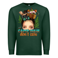 Sports Green messy bun camp hair dont care Premium Sweatshirt - texasbilliewilder