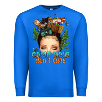 True Royal messy bun camp hair dont care Premium Sweatshirt - texasbilliewilder