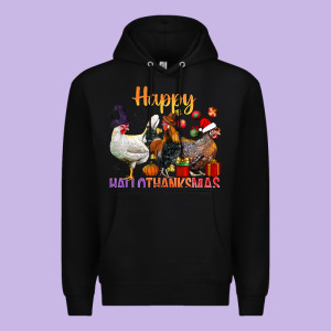 Happy Hallothanksmas Chick Premium Hoodie Designed By Bundleandbundleshop